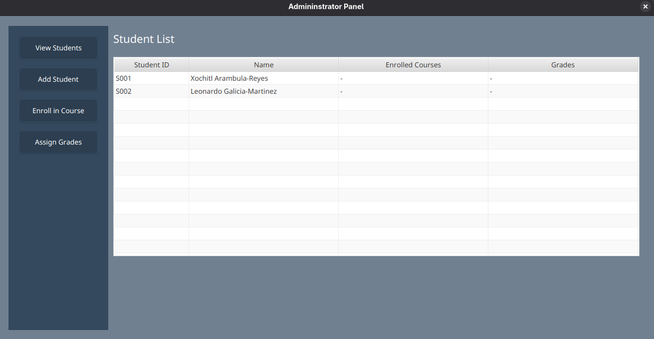 Basic administrator panel